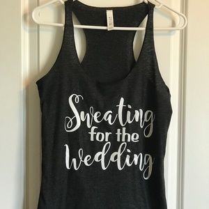 Sweating for the Wedding Black Racerback Tank